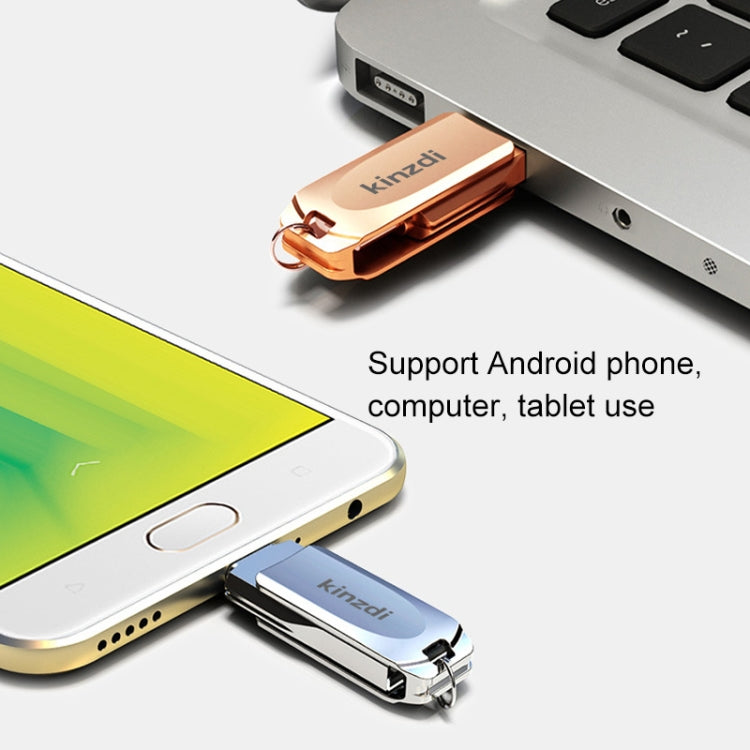 Kinzdi 16GB USB + Type-C 接口金屬旋轉U盤V8