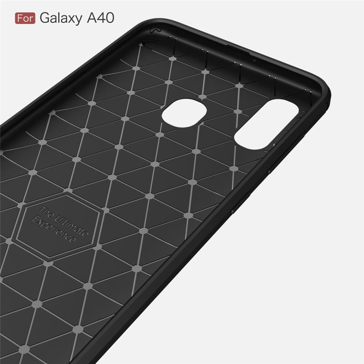 適用於三星 Galaxy A40 拉絲紋碳纖維TPU手機殼