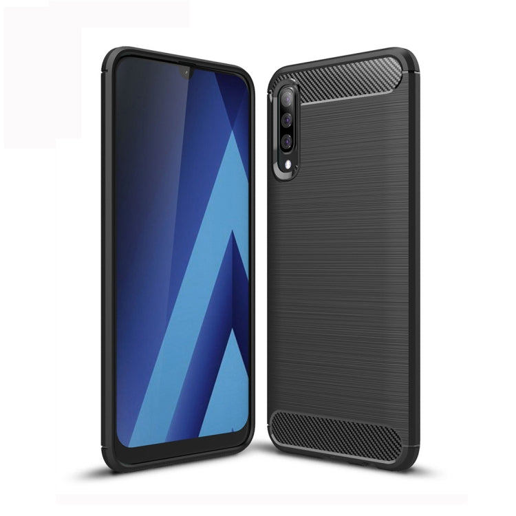 適用於三星 Galaxy A50 拉絲紋碳纖維TPU手機殼