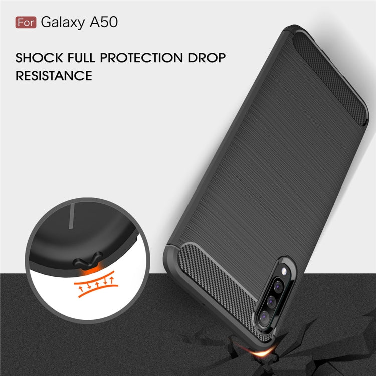 適用於三星 Galaxy A50 拉絲紋碳纖維TPU手機殼