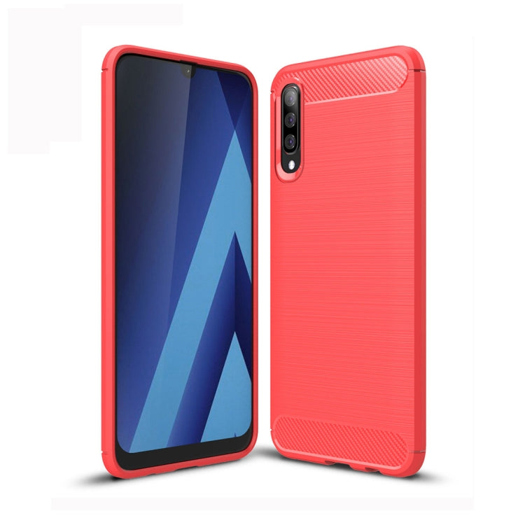 適用於三星 Galaxy A50 拉絲紋碳纖維TPU手機殼
