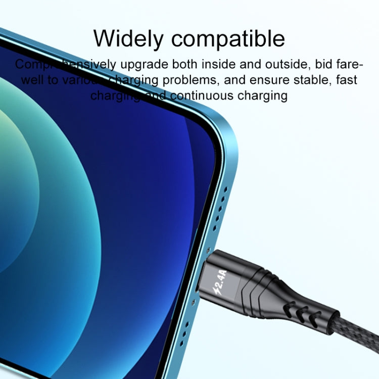 4合一 66W 6A USB轉8 Pin+Micro USB+雙Type-C 快充數據線，線長：2m