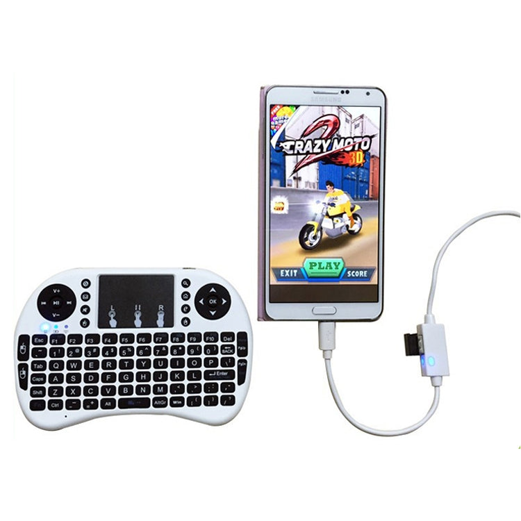 OTG-Y-03 USB 2.0公頭轉Micro USB 公頭 + USB 母頭 OTG充電數據線帶開關，適用於帶OTG功能的安卓手機/平板電腦，長度：1.1m