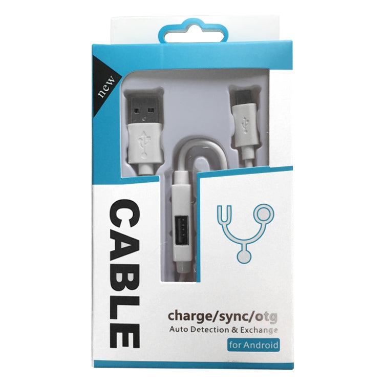 OTG-Y-02 USB 2.0公頭轉Micro USB 公頭 + USB 母頭 OTG充電數據線適用於帶OTG功能的安卓手機/平板電腦，長度：1.1m