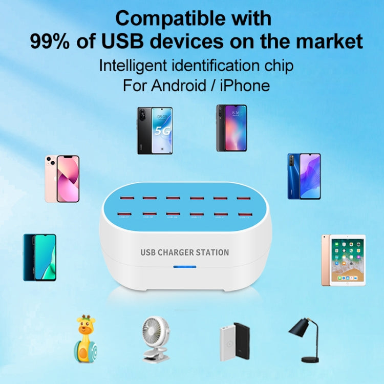 830-12 120W 12口USB智能充電器 AC100-240V 美規