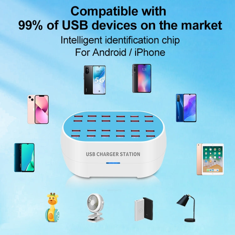 830-24 180W 24口USB智能充電器 AC100-240V 美規