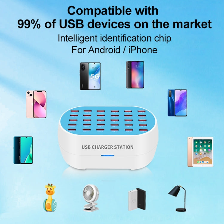 830 180W 30口USB智能充電器 AC100-240V 美規