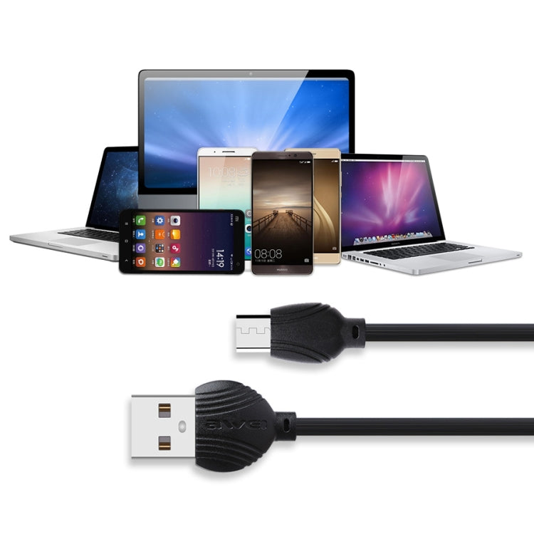 awei CL-61 2合一 2.5A Mirco USB 充電+傳輸鋁合金編織線數據線，線長：1m