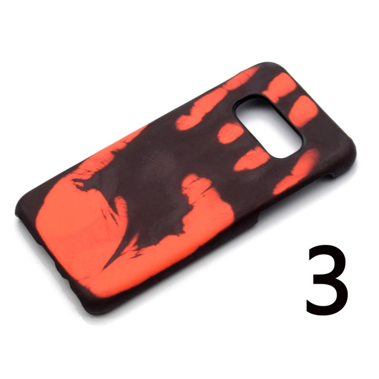 適用於三星 Galaxy S10 貼皮+PC 熱感變色手機保護殼 里殼貼絨 黑色外殼變綠色