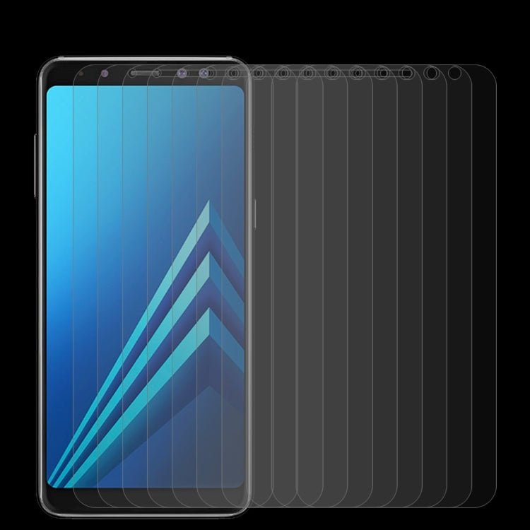 10片裝 適用於三星 蓋樂世 A8+   0.26mm 9H表面硬度2.5D弧邊鋼化玻璃保護膜