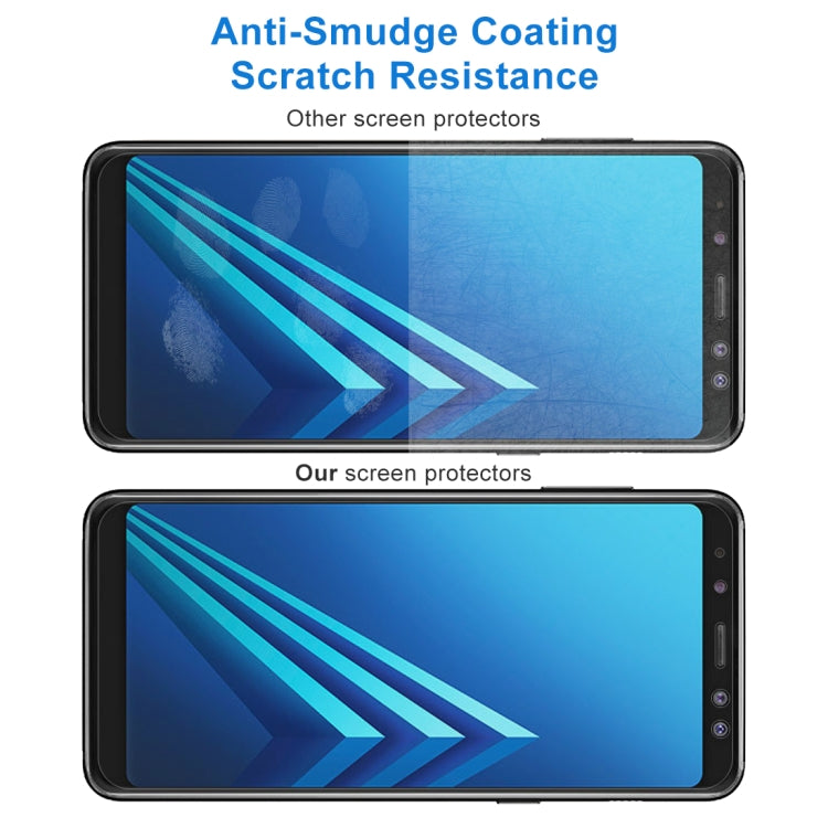 適用於三星 蓋樂世 A8+  0.26mm 9H表面硬度2.5D弧邊鋼化玻璃保護膜