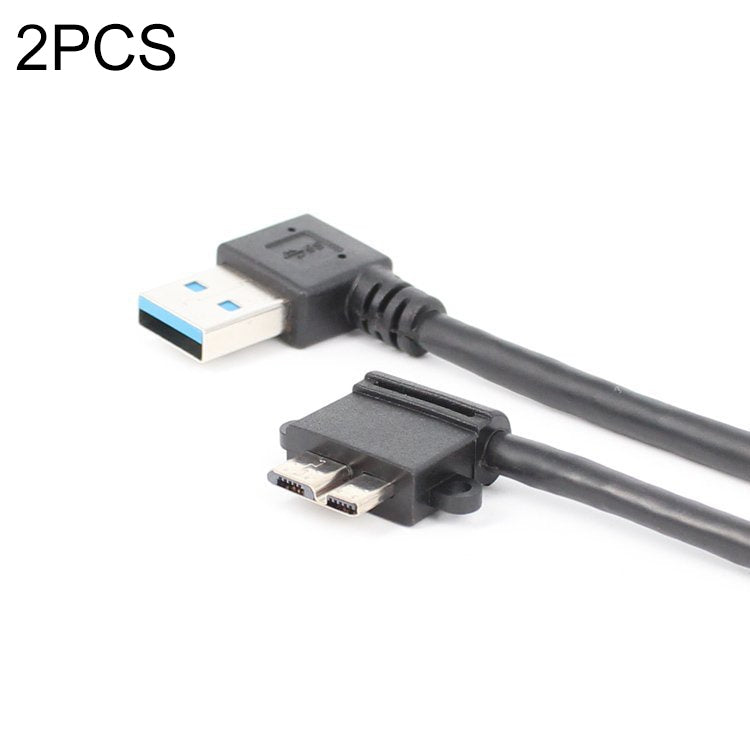 兩個一賣 USB 3.0右彎公頭轉Micro USB 3.0彎頭 充電數據線，線長：27cm
