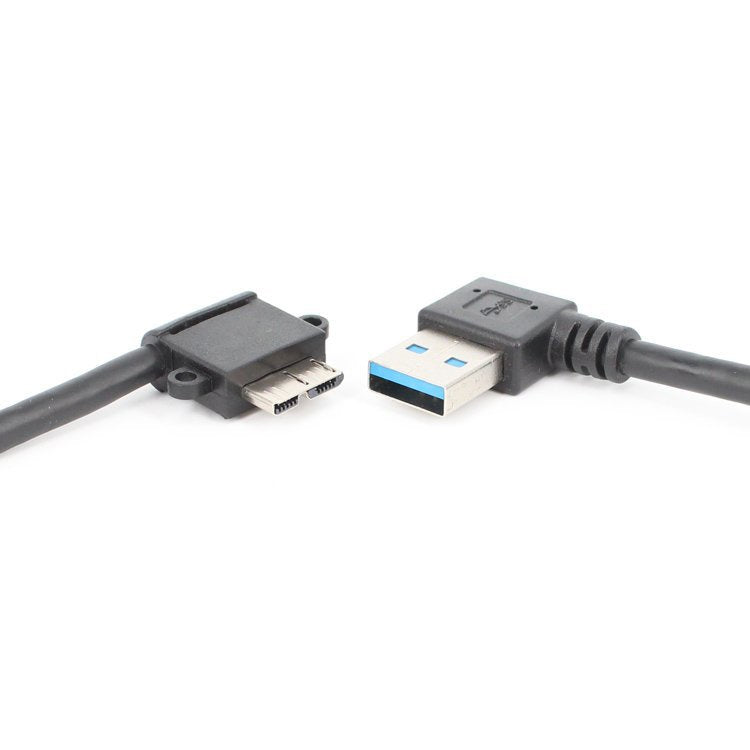 兩個一賣 USB 3.0右彎公頭轉Micro USB 3.0彎頭 充電數據線，線長：27cm