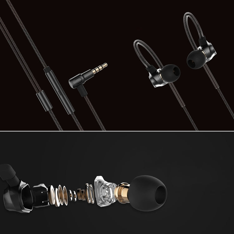 REMAX RM-580 雙動圈3.5mm插頭入耳式有線音樂耳機 帶線控&麥克風