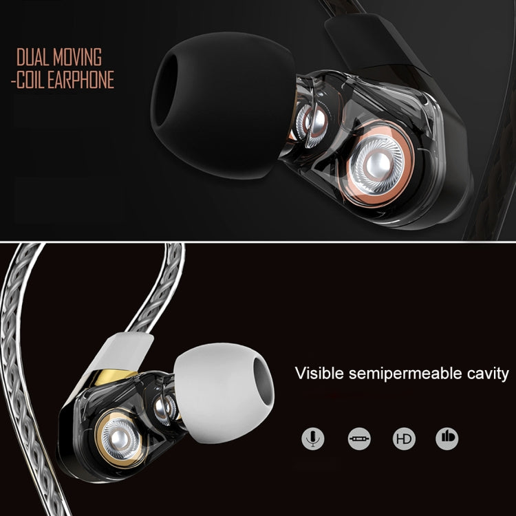 REMAX RM-580 雙動圈3.5mm插頭入耳式有線音樂耳機 帶線控&麥克風