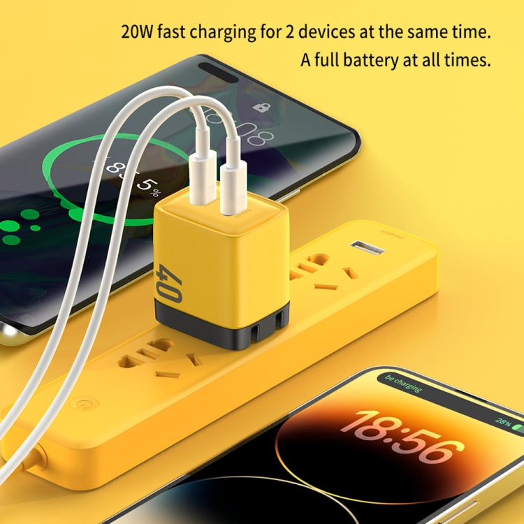 WK WP-U128 40W雙Type-C接口氮化鎵充電器，規格：美規