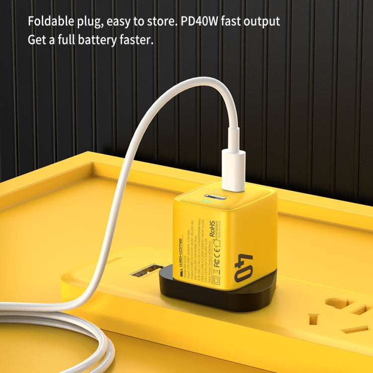 WK WP-U128 40W雙Type-C接口氮化鎵充電器，規格：英規