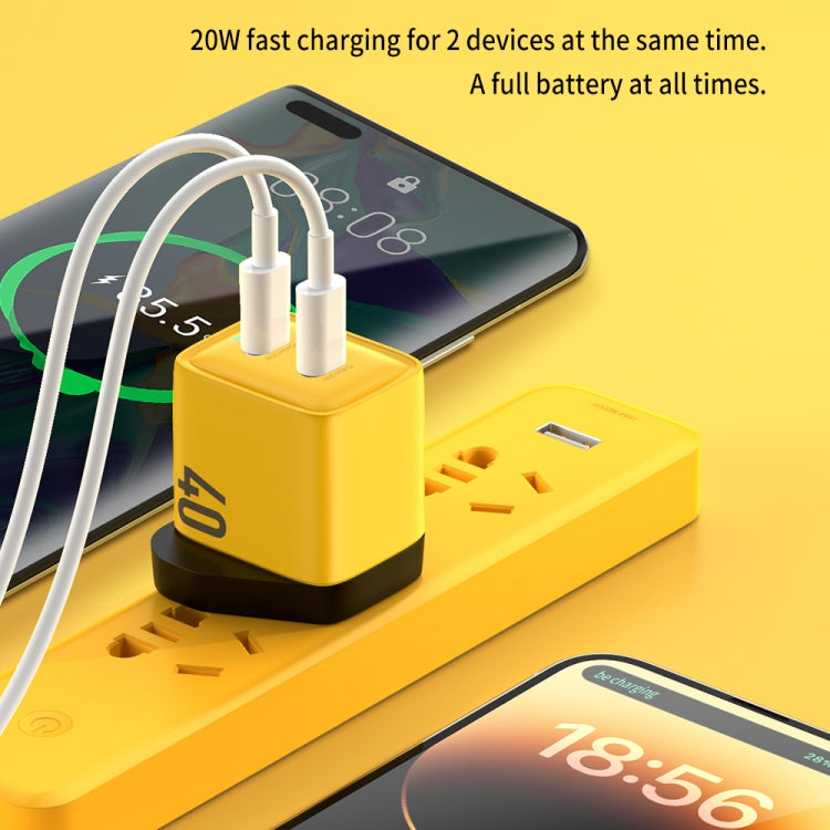 WK WP-U128 40W雙Type-C接口氮化鎵充電器，規格：英規