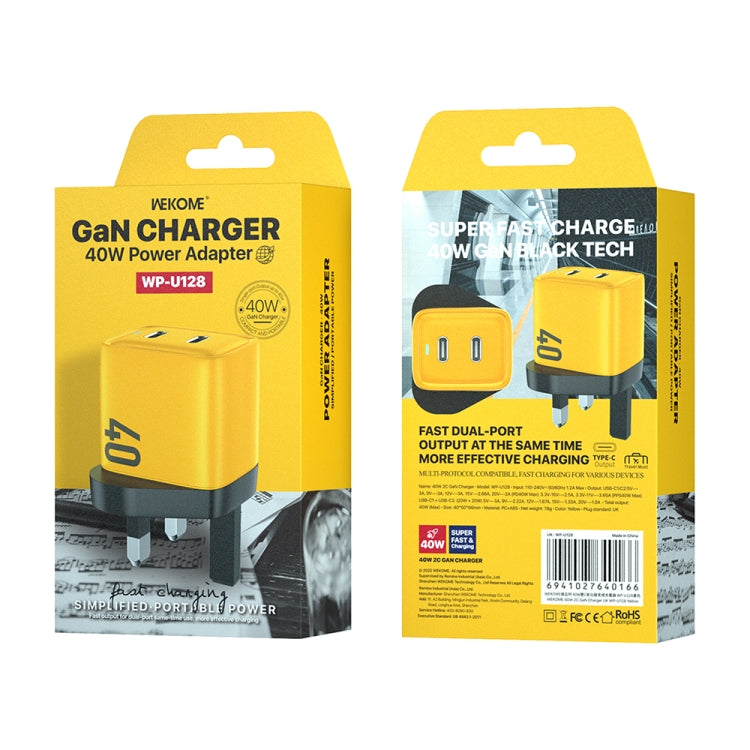WK WP-U128 40W雙Type-C接口氮化鎵充電器，規格：英規