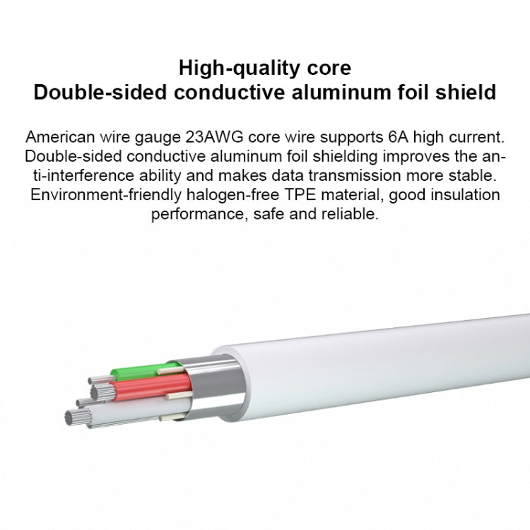 華為 CC790 USB Type-A轉Type-C接口 6A數據線，線長：1m