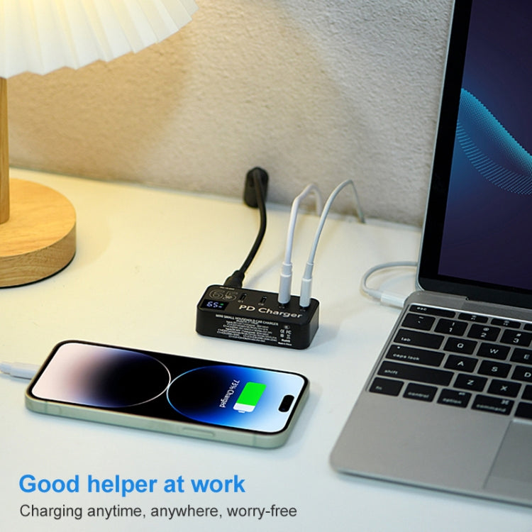 988A 多功能 DC 12V 5口USB數顯快充充電器