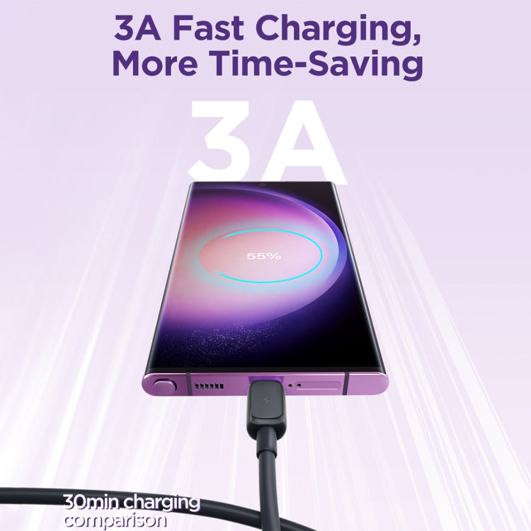 機樂堂 S-AC027A14 幻彩系列 3A USB轉USB-C / Type-C快充數據線，線長:1.2m