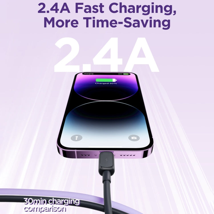 機樂堂 S-AL012A14 幻彩系列 2.4A USB轉8 Pin 快充數據線，線長:1.2m