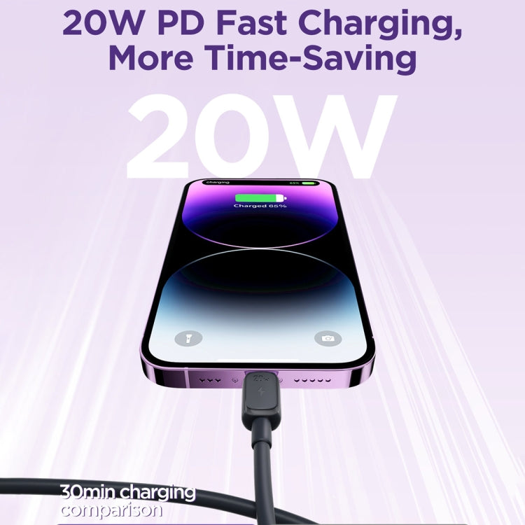 機樂堂 S-CL020A14 幻彩系列 20W Type-C轉8 Pin 快充數據線，線長:1.2m