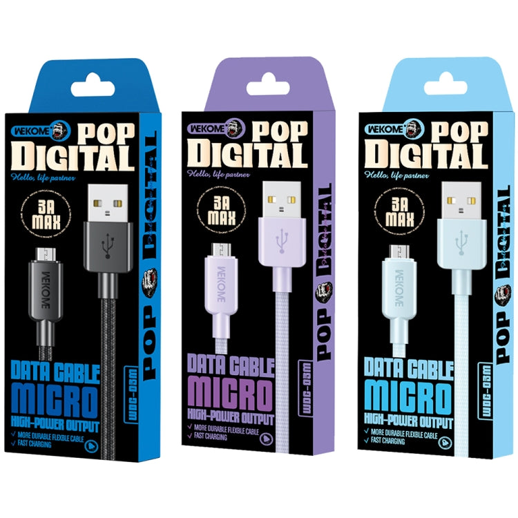 WEKOME WDC-03潮能系列3A USB轉Micro USB編織數據線，線長：1m  , USB to Micro USB