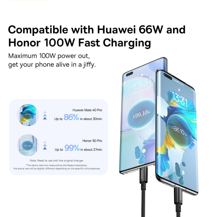 倍思 優勝系列 P10320102214-02 100W USB轉Type-C快充數據線, 線長: 1.5m