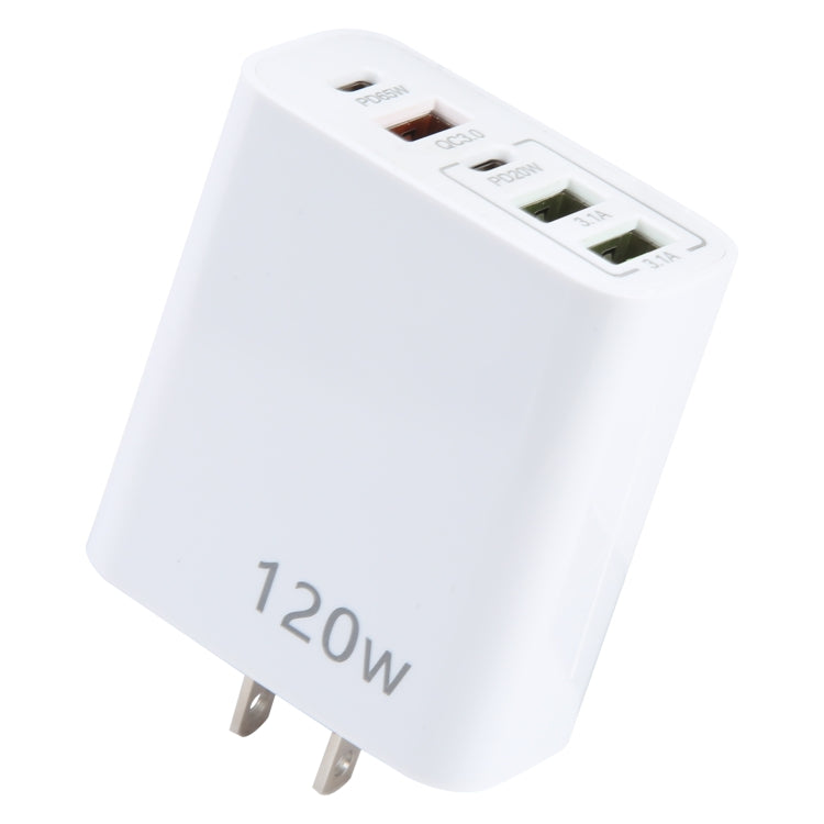 120W 雙PD Type-C + 3 USB 多口充電器，美規
