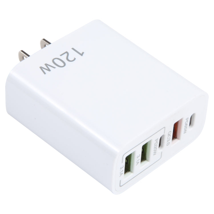 120W 雙PD Type-C + 3 USB 多口充電器，美規