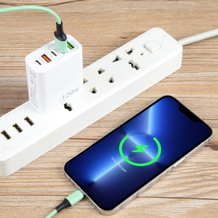 120W 雙PD Type-C + 3 USB 多口充電器，美規