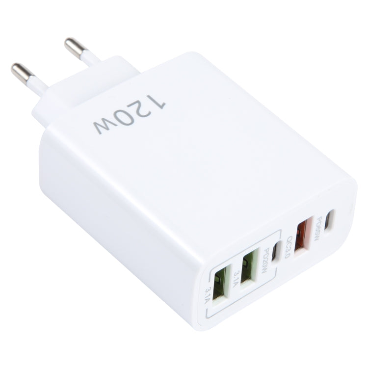 120W 雙PD Type-C + 3 USB 多口充電器，歐規