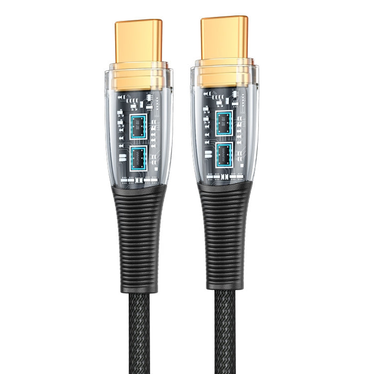 Mutural Li-CC009 酷派系列 100W Type-C轉Type-C 透明充電數據線1.2米