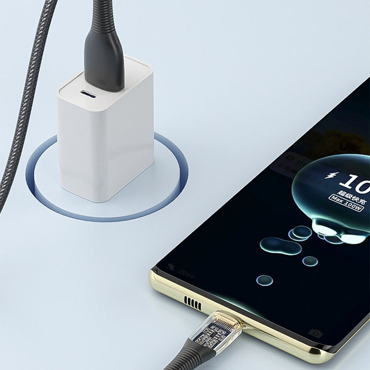 Mutural Li-CC011 酷派系列 66W USB 轉Type-C 透明充電數據線1.2米