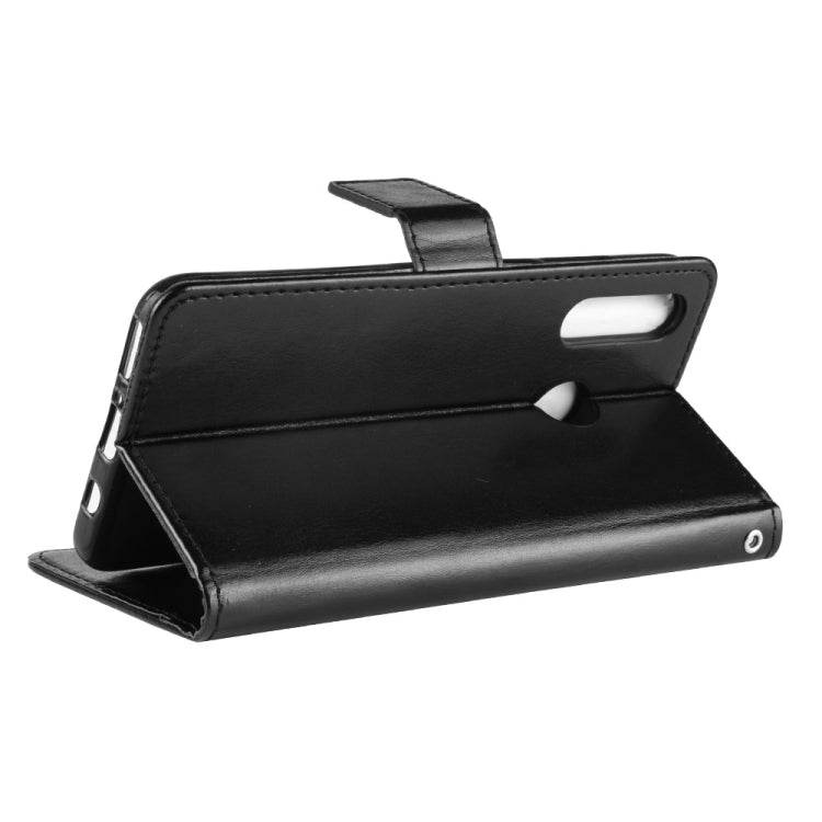 適用於三星Galaxy M30 瘋馬紋左右翻蓋皮套帶支架&卡槽&相框