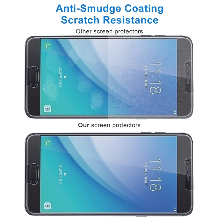 適用於三星Galaxy C7 Pro 0.26mm厚度 9H 2.5D弧邊鋼化玻璃保護膜