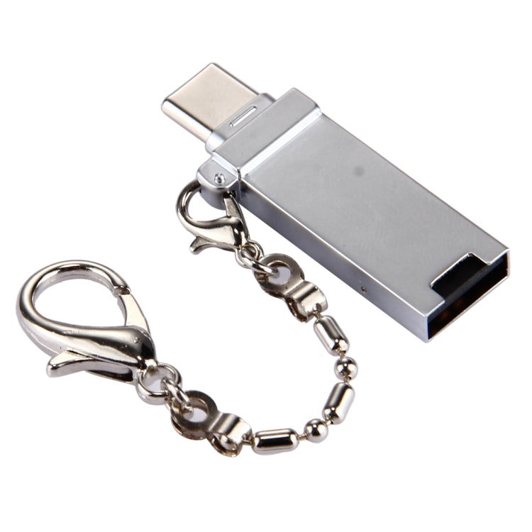 USB 2.0 轉 Type-C 鋁合金迷你轉接頭 帶掛鏈