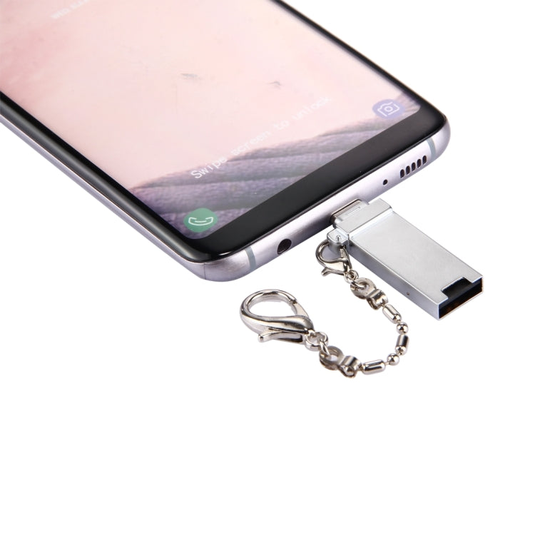 USB 2.0 轉 Type-C 鋁合金迷你轉接頭 帶掛鏈