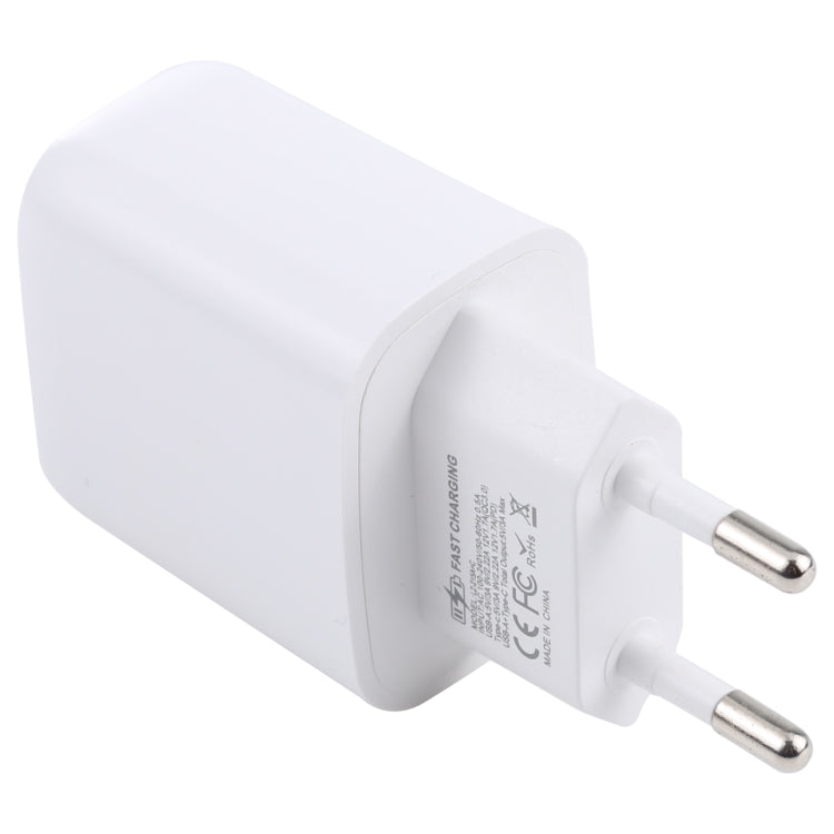 LZ-215A+C 20W QC 3.0 USB + PD 3.0 Type-C快速充電旅行充，歐規