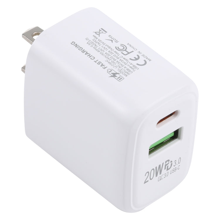 LZ-215A+C 20W QC 3.0 USB + PD 3.0 Type-C快速充電旅行充，美規