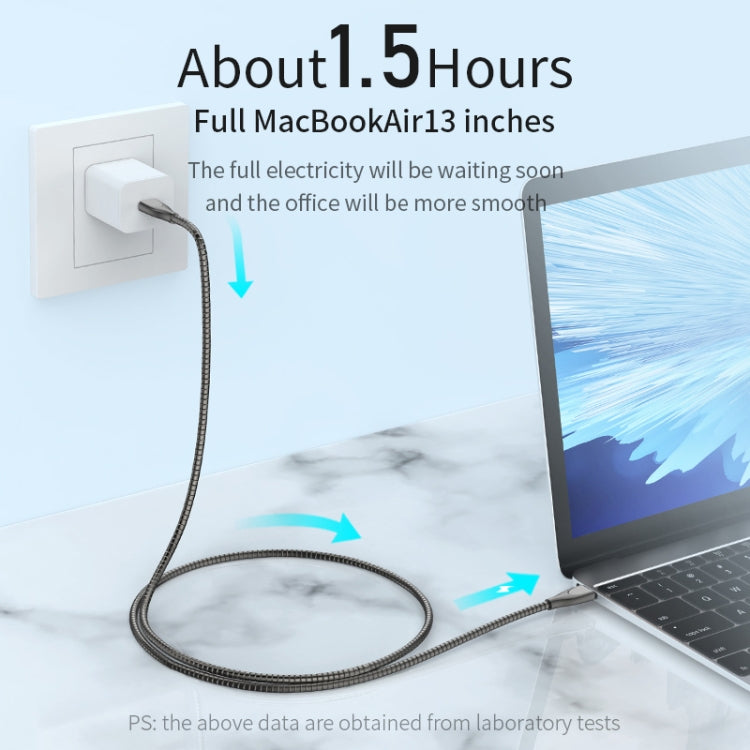 ADC-009 Type-C轉Type-C 鋅合金軟管快充數據線，線長：1m