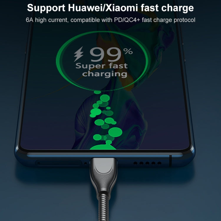 ADC-009 Type-C轉Type-C 鋅合金軟管快充數據線，線長：1m