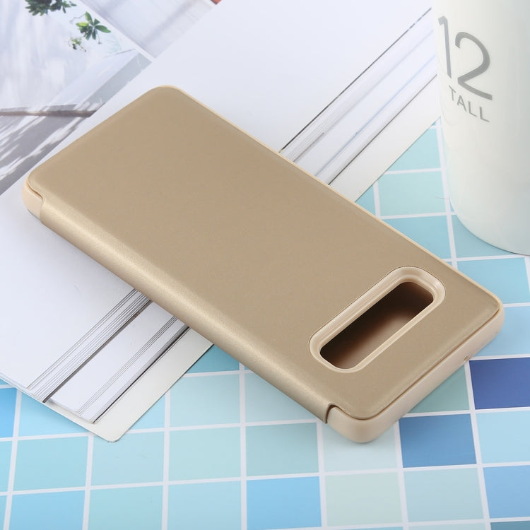 適用於三星蓋樂世 Galaxy S10 PU 電鍍鏡面左右翻蓋皮套 帶支架