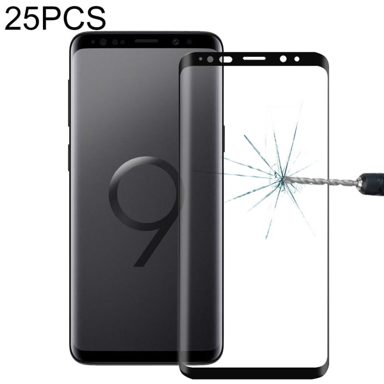 25個裝 適用於三星 S9 Plus 全膠 0.33mm厚度9H硬度3D曲面防刮全屏玻璃膜