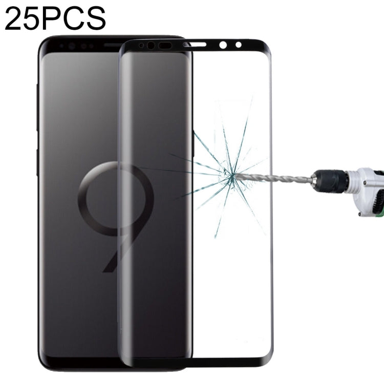 25個裝 適用於三星Galaxy S9 Plus 全膠9H表面硬度3D曲面防刮全屏玻璃膜