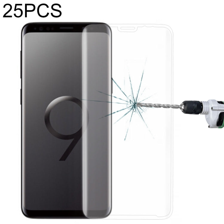 25個裝 適用於三星Galaxy S9 Plus 全膠9H表面硬度3D曲面防刮全屏玻璃膜