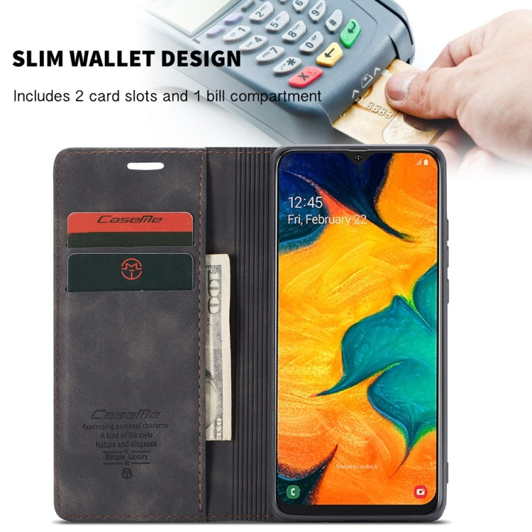 CaseMe-013 適用於Galaxy A40 多功能復古磨砂左右開皮套, 帶支架&卡槽&錢包