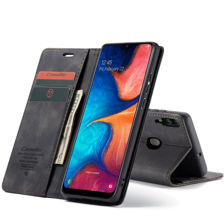 CaseMe-013 適用於Galaxy A20 / A30 多功能復古磨砂左右開皮套, 帶支架&卡槽&錢包